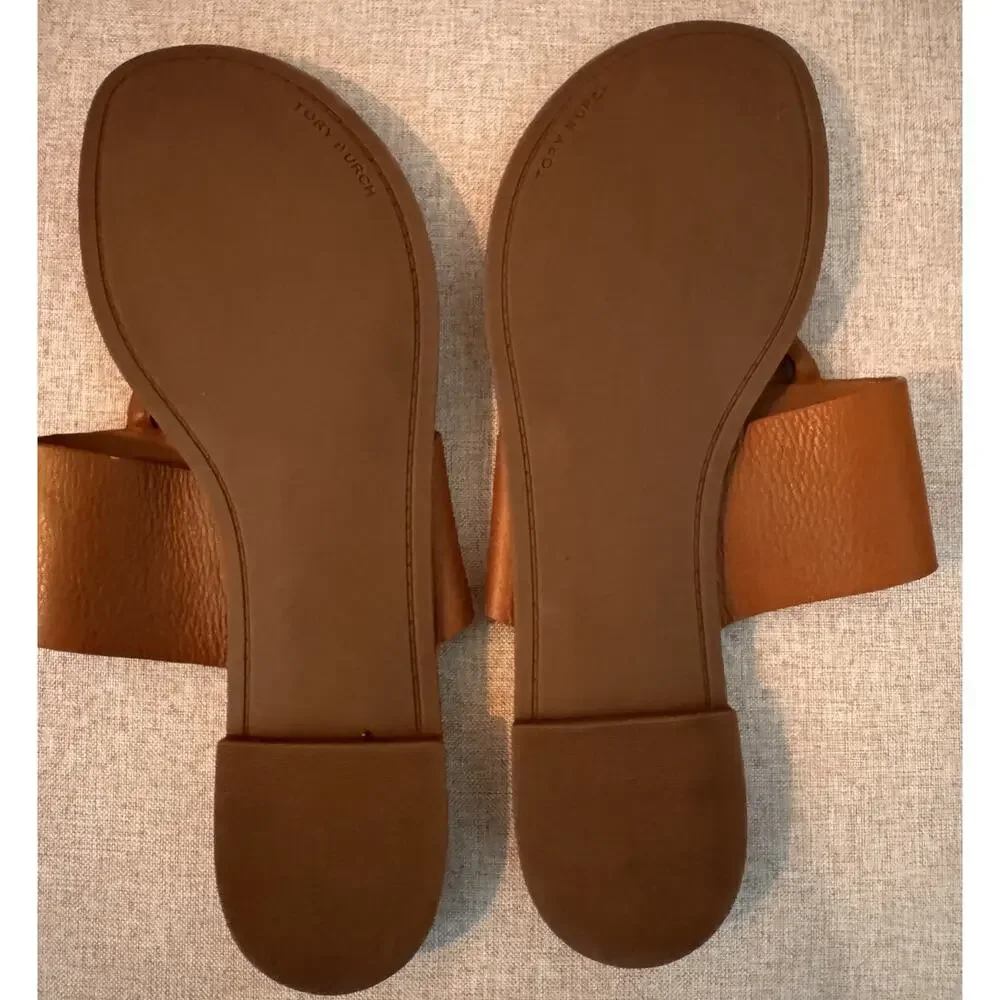 Tory Burch Benton Band Flat Sandal Tan Size 10